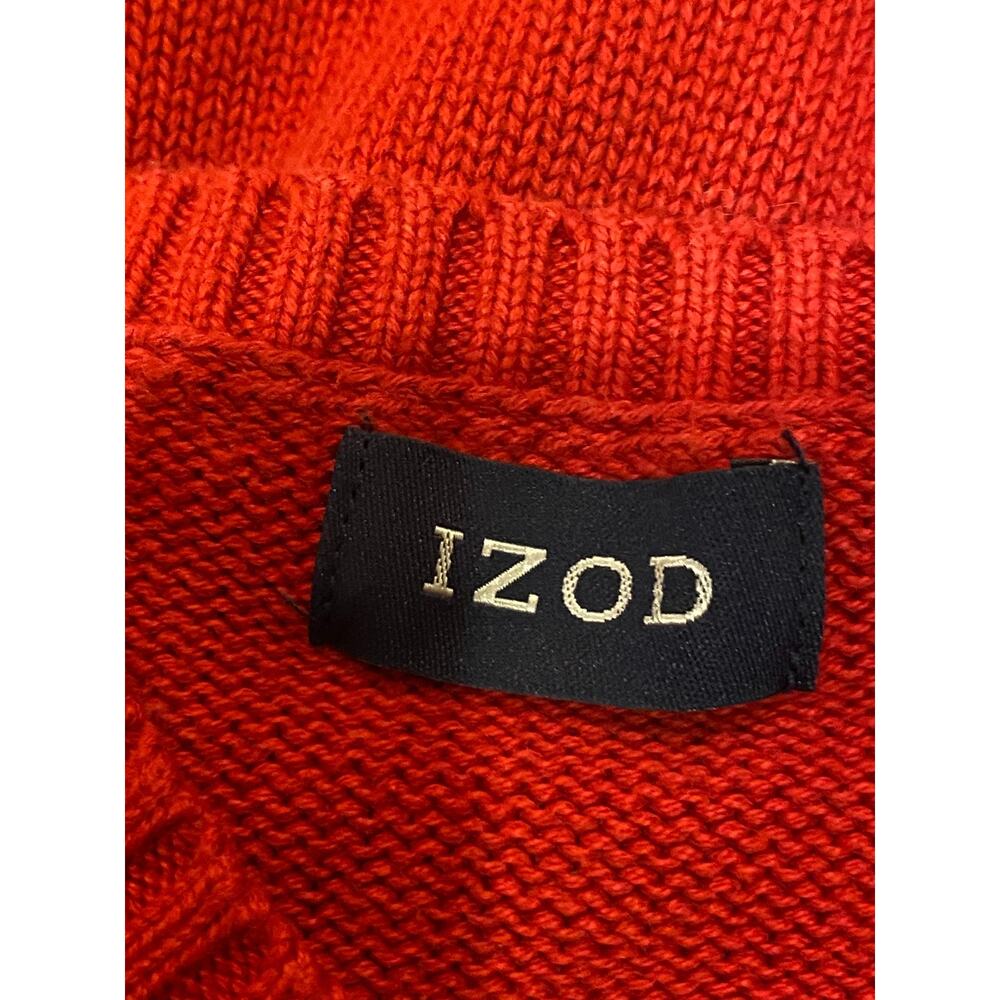 Vintage Izod Men's Red Knit Sweater Size XL Diamond Crest Preppy Holiday Festive - Picture 7 of 9